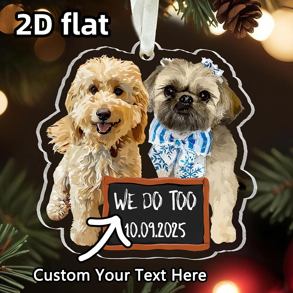 شخصية الحيوانات الأليفة صورة كعكة توبر 1 قطعة ، حفل زفاف لصالح ، هدية مالك الكلب ، زخرفة تذكار عيد الميلاد