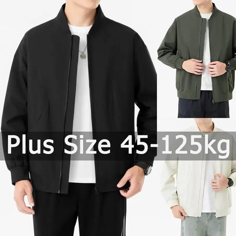 Plus Size Jacket Men Varsity Jackets Baseball Collar Coat 5XL Autumn Winter Fashion Loose Outwear Big Size Men Clothing