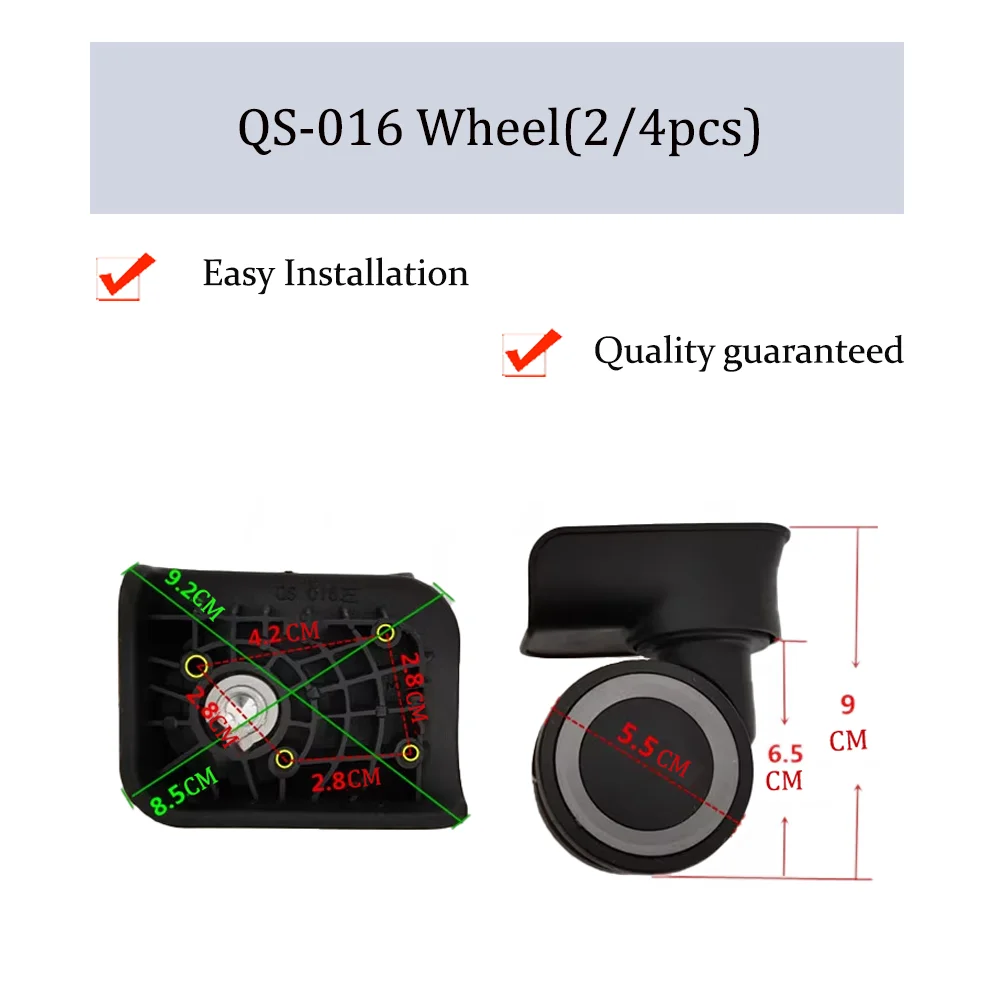 

QS-016 Universal Wheel Replacement Trolley Case Luggage Pulley Silent Smooth Shock Absorbing Convenient Accessories CasterWheel