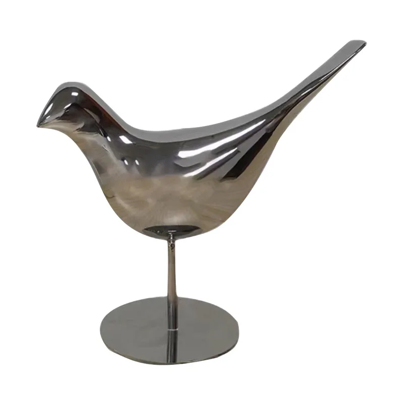 

Outdoor stainless steel mirror pigeon sculpture, garden landscape ornaments, hotel lawn decorations