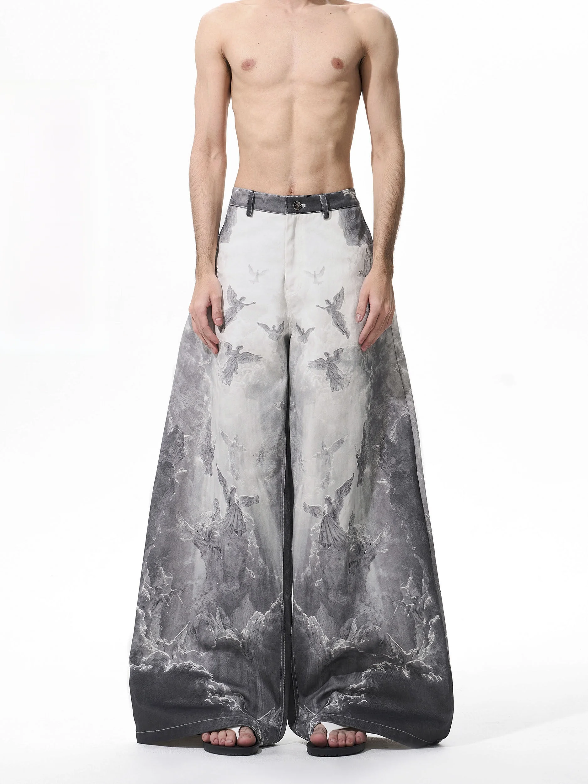 

Low Waist Wide Leg Men's Jeans 3D Printing Original Design Cotton Comfortable Breathable Street Sle Fall Winter Faion