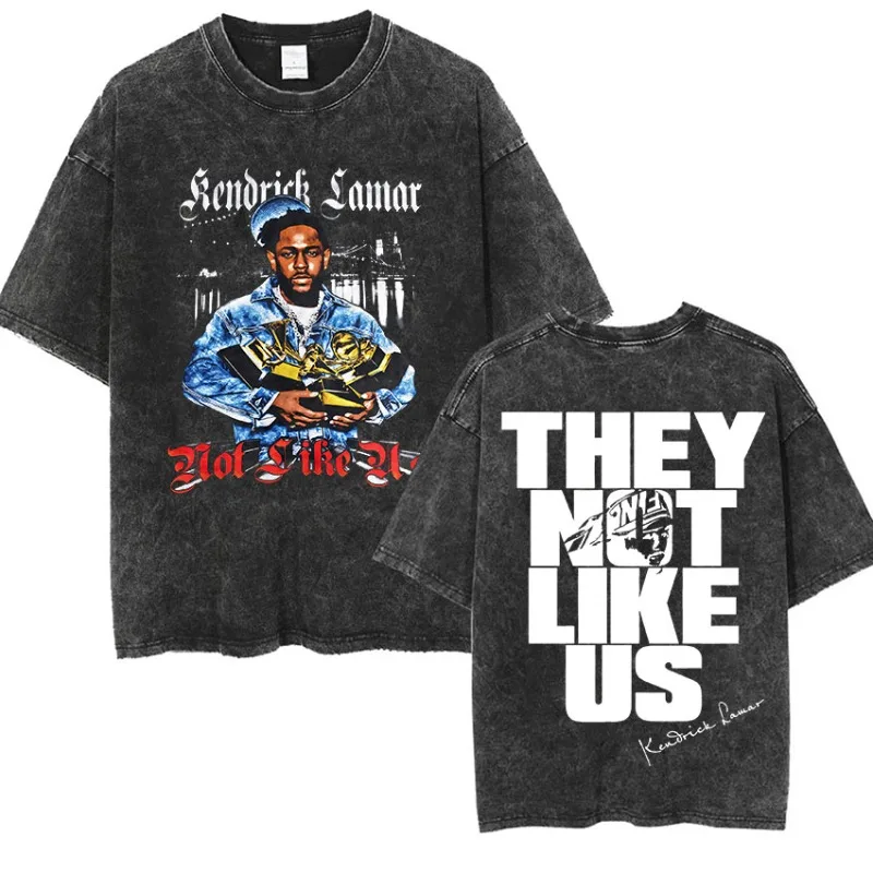 

Винтажная стираная футболка ARapper Kendrick Lamar «Они не нравится нас», футболка в стиле хип-хоп, женская футболка в готическом стиле в стиле панк