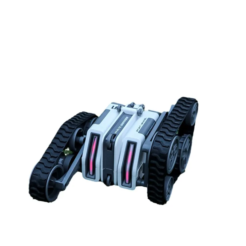Remote Control Tank Vehicle Stunt Rolling Standing Walking Rotating Acceleration Light Effect Children Boys Toy Car