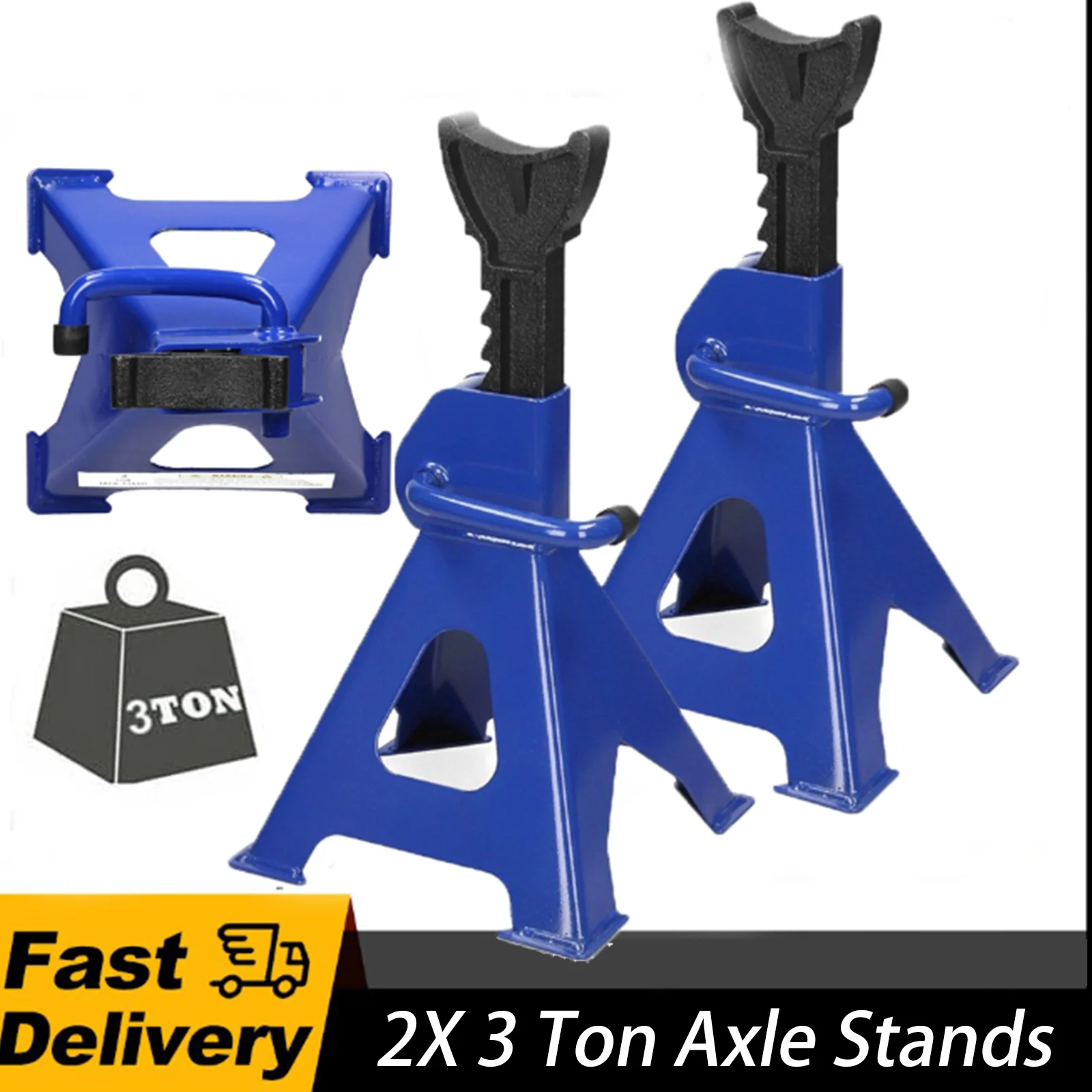 Schwerlast-Achsständer 3 Tonnen Tragkraft, 29-43 cm, 2er-Pack