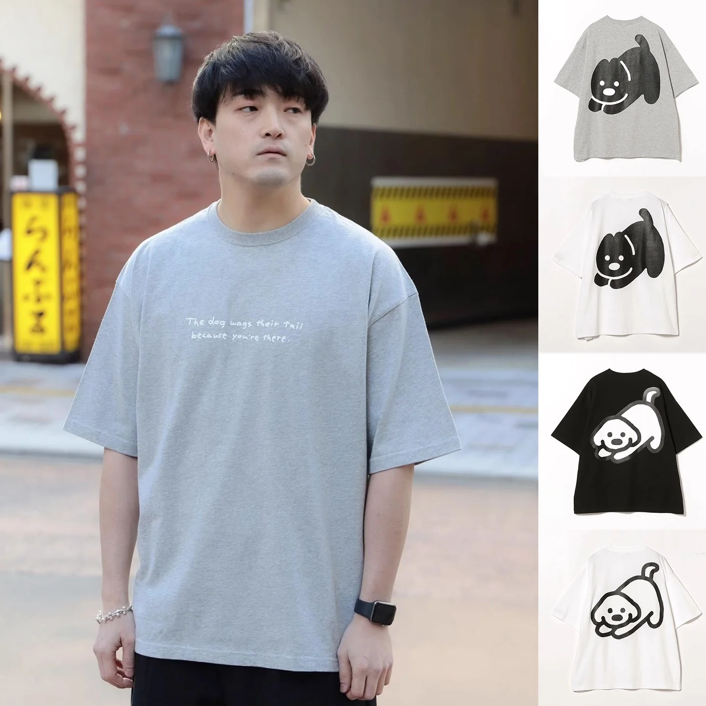 

Nya Японская футболка Sle ort Sve Collaborative Edition Front And Ba Print ex Повседневная хлопковая футболка с рисунком собаки