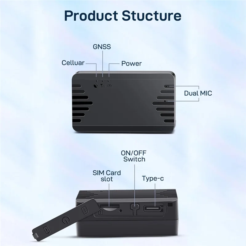 

A25P 4G GPS Tracker For Car Mini Locator Tracker ML100G 1200Mah Type-C Voice Monitor Free Tracking APP(A) Easy Install