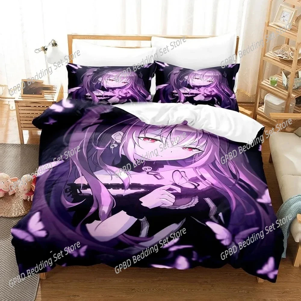 

3D Printed Uruha Rushia Hololive Butterfly Girl Bedding Set Boys Girls Twin Queen Size Duvet Cover Pillowcase Bed Kids Adult