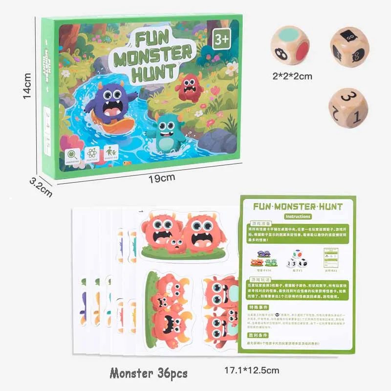 Kid Fun Catch Monster Sociaal bordspel Montessori Kleurvorm Matching Nummer Cognitie Logice Denken Opruiming Onderwijs Speelgoed