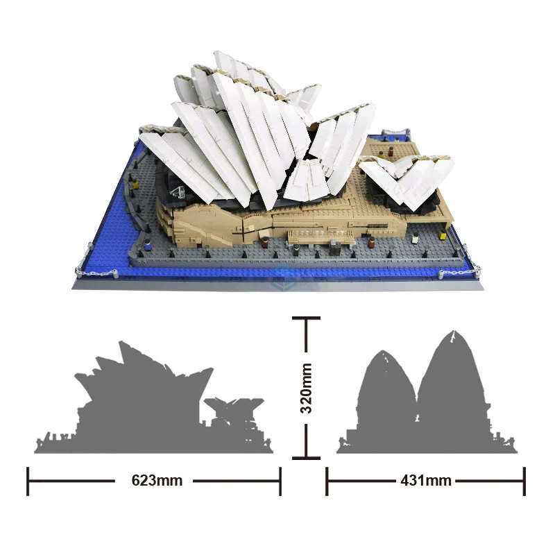 Sydney Opera House MOC 8210 Modular Architecture Bricks Australian City Landmark Set Christmas Gift Ideas Toy Kids Girls Boys