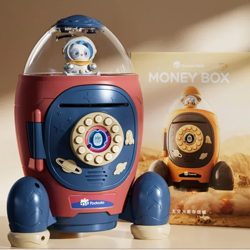 Astronaut Children Piggy Bank Electronic Coin Counting Piggy Bank Plastic Mysterious Technology Box Decorative Treasure Chest