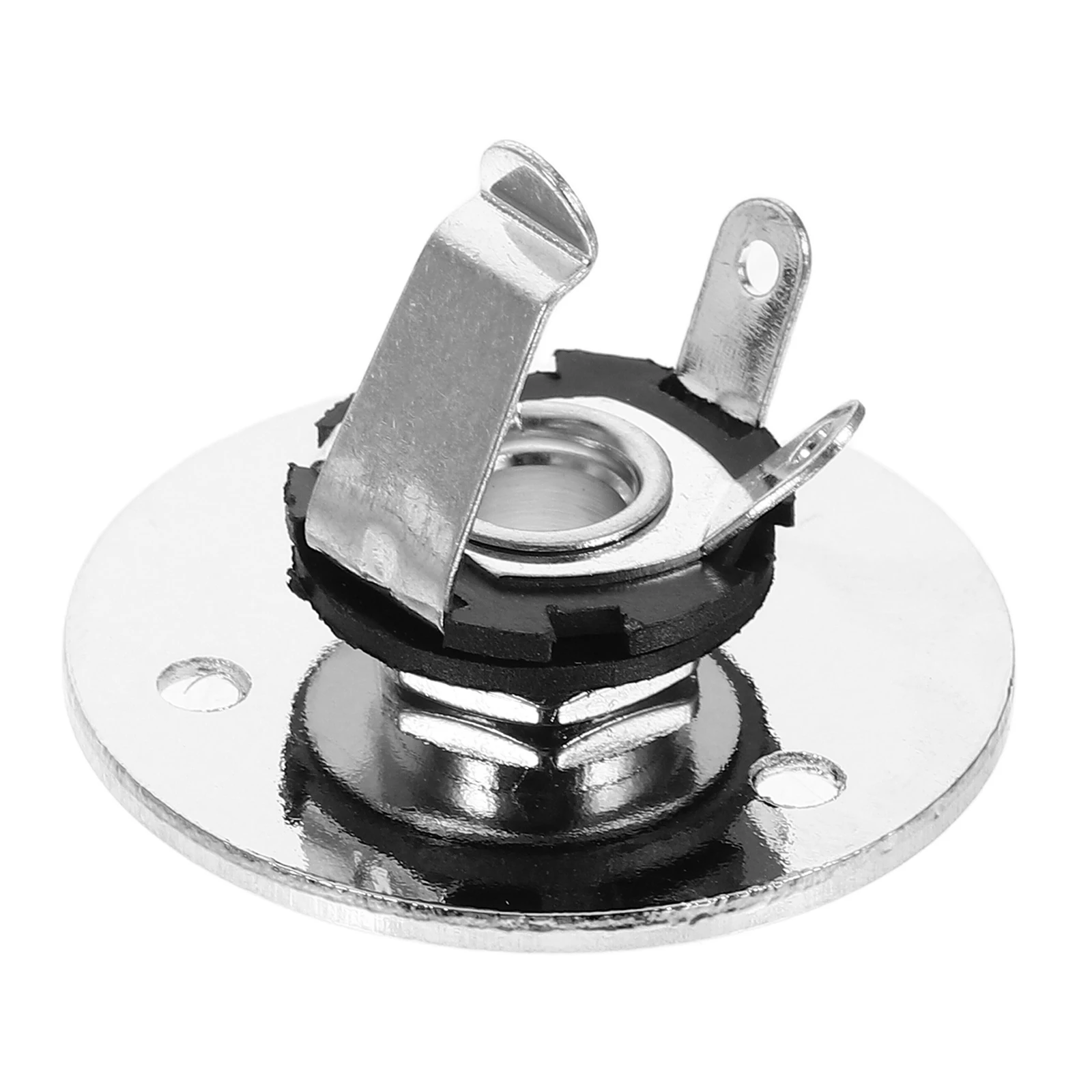 

Round 1/4 Inch 6.35mm Guitar Jack Plug Socket Guitar Pickup Output Input Jack Plug with Jack Plate Screws for Electric Guitar Ba