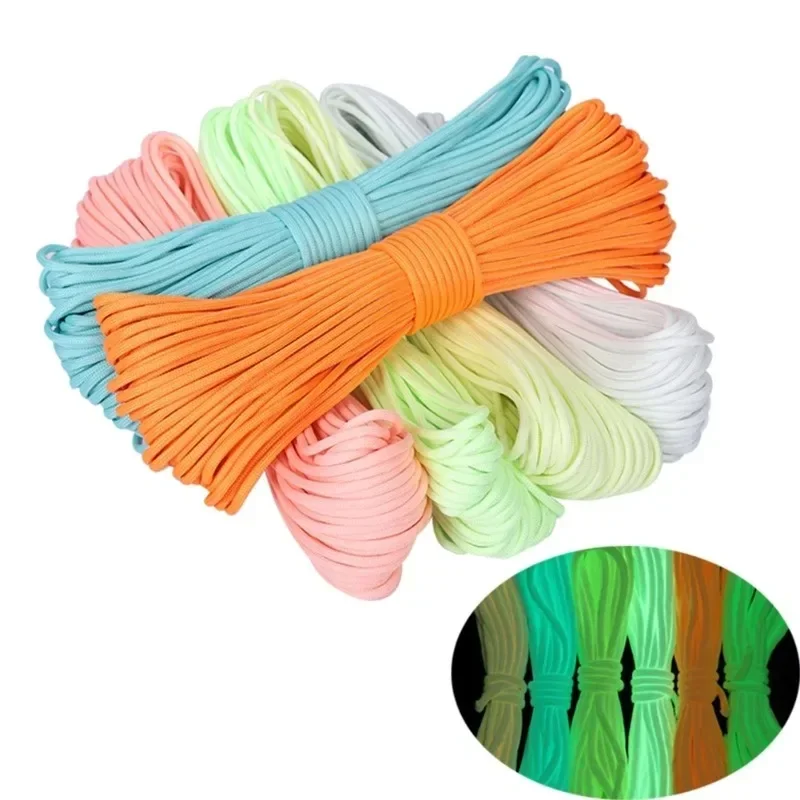 Glow In The Dark Luminous Rope 9 Strands 4mm Paracord Nylon 550 Tent Cord Outdoor Parachute Lanyard Camping Survival EDC