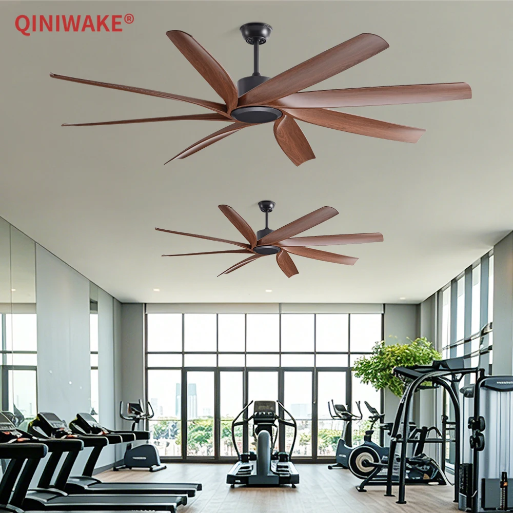 QINIWAKE 60/72 inch 8 Blades Ceiling Fan ABS Blades Quiet Motor 6 Speed Adjustable Indoor Fan for Bedroom Dining Room Home Decor