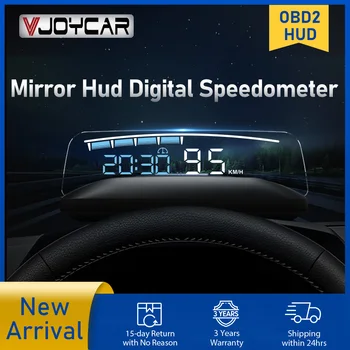 Vjoycar 2023 مرآة HUD المحدثة M41 Plus شاشة عرض علوية Obd2 سرعة جهاز عرض درجة حرارة الماء. ملحقات السيارة بجهد RPM KM/H MPH