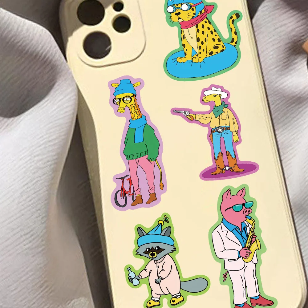 50PCS Colorful Graffiti Animal Stickers Luggage Computer Decoration Stickers Cartoon Graffiti Series Adhesive Stickers