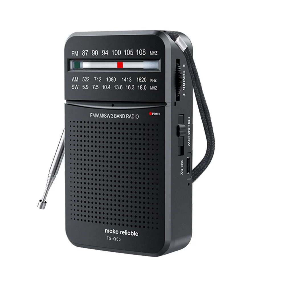 Portable for Radio AM/FM/SW With Loud Speaker Rechargeable 3 Band Pocket Radio for versatile Frequency Range Powerful Sound