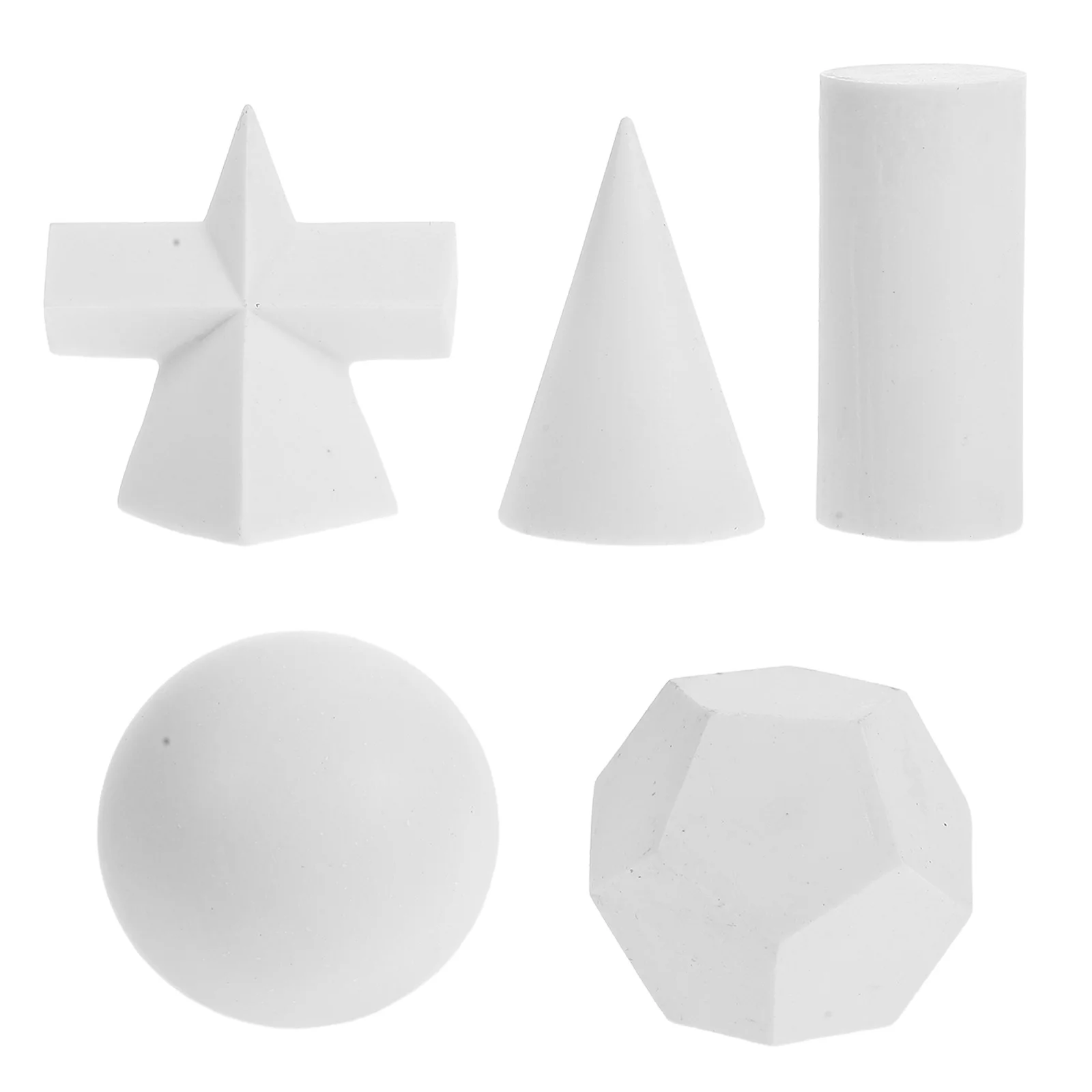 

5Pcs Geometric Sculpture Resin Craft Simulation Gypsum Drawing Practice Sketch Props Home Office Decoration Art Supplies