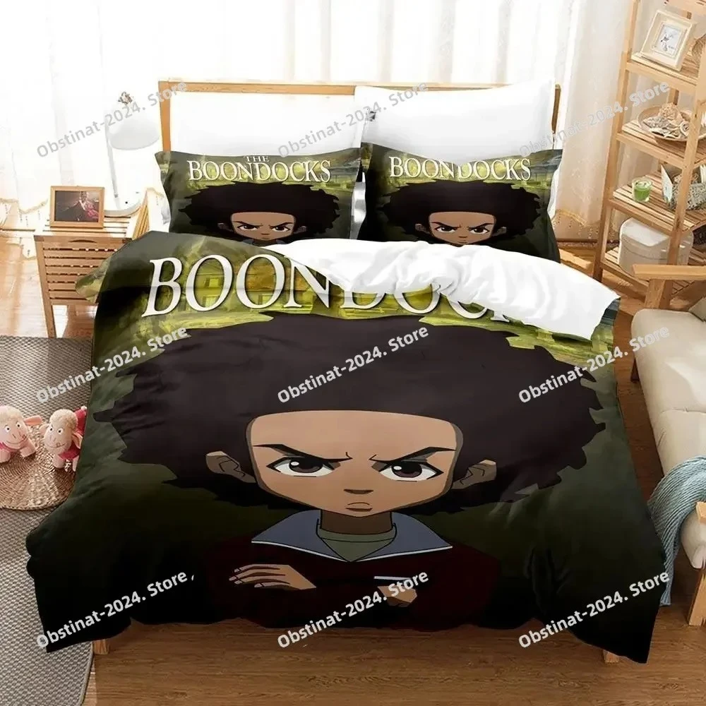 

The Boondocks Bedding Set Printed Duvet Cover Sheet Pillowcase Bed Soft Quilt Cover Full Queen King Size 3D Anime Bed Sheet Set
