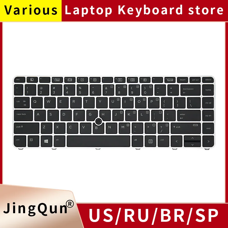 US Russian Laptop Keyboard For HP EliteBook 840 G3 840 G4 848 G3 848 G4 745 G3 745 G4 HSTNN-I33C-4 836308-001 With Backlight