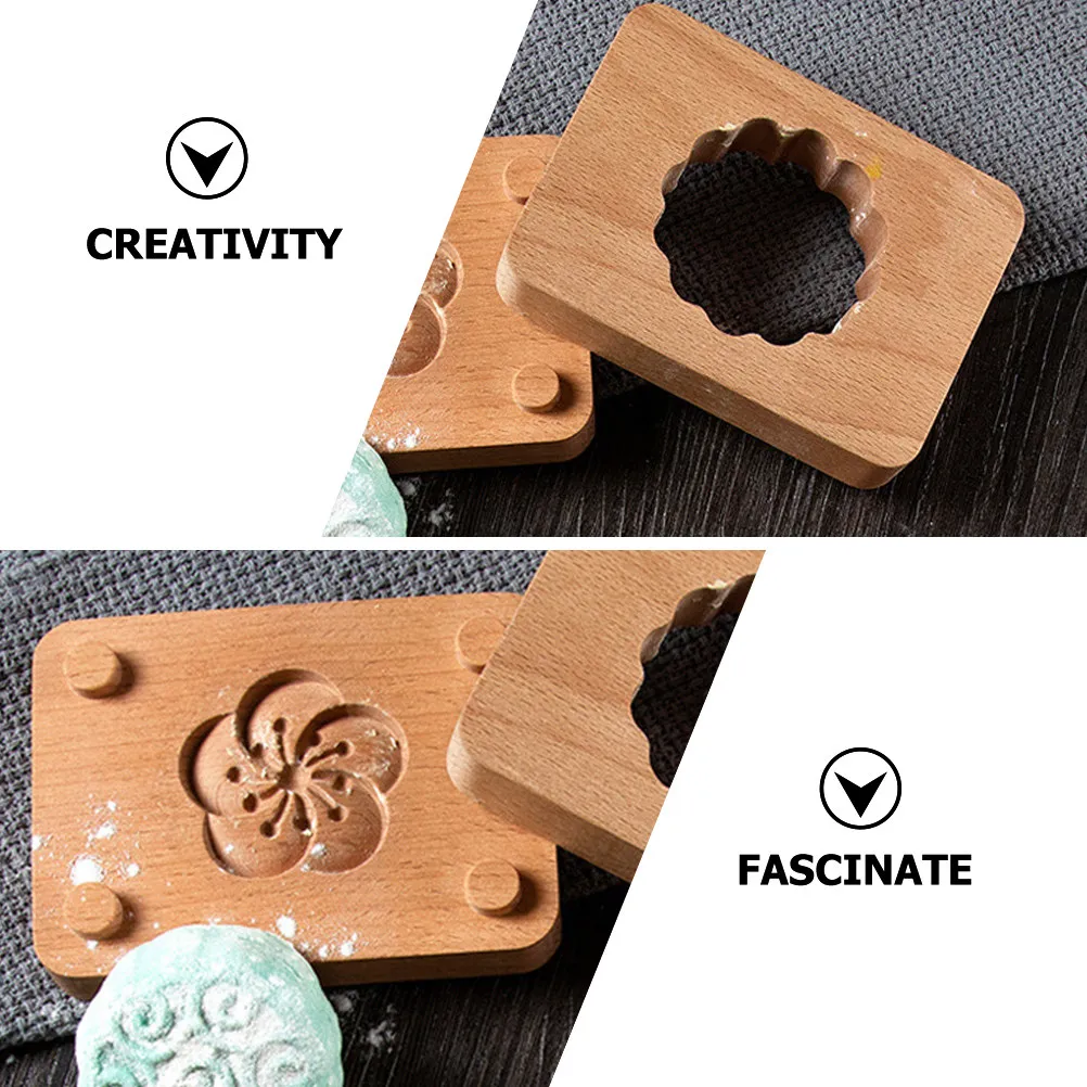 1Set Hand Press Mooncake Mold Non-Stick Easy Release Auspicious Design Baking Tool for DIY Moon Cakes Green Bean Cake Pastry