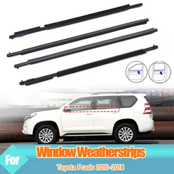 4PCS Car Outer Windows Rubber Weatherstrip For Toyota Prado 2010-2018 Waterproof Pressure Strip Sealing Strip Car Accessories