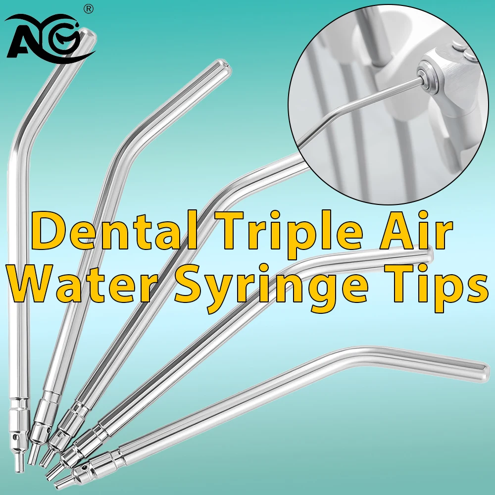 AG 1/5/10pcs Stainless Steel Dental Air Triple Syringe 3 Way Dental Air Water Spray Syringe Nozzles Tips For Teeth Whitening