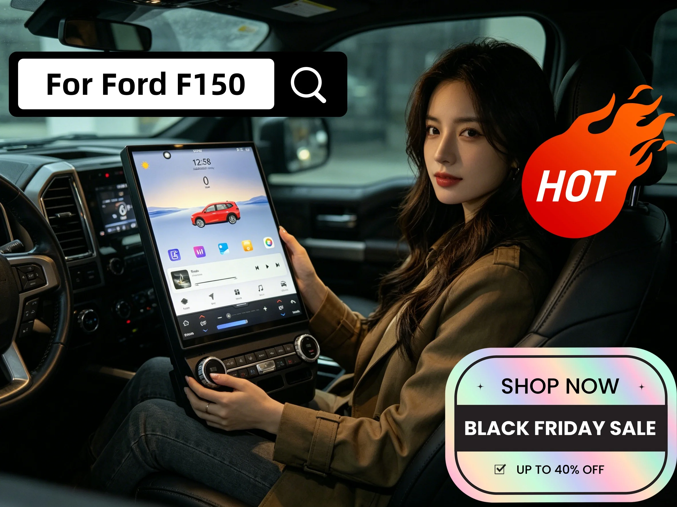

Android Auto Carplay 15.6" Multimedia Player For Ford F150 F250 2015-2020 Car Radio GPS Navigation Tape Recorder Head Unit DSP
