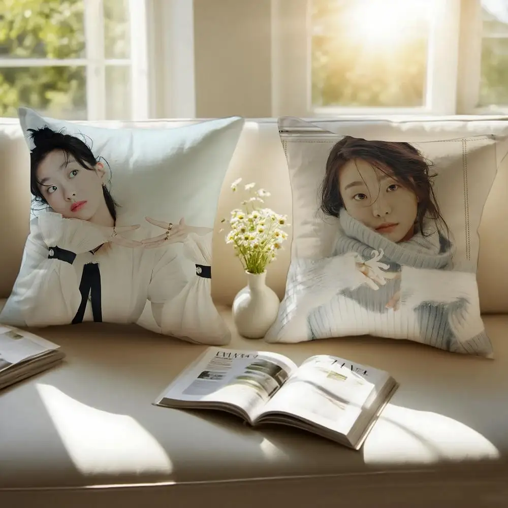 Korean Drama Kim Da-mi Cushion Cover Pillowcase Anti-dustmite Invisible Zipper Short Plush Sofa Cushion