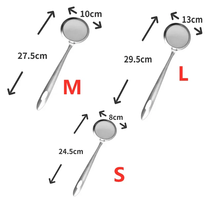 High Quality Stainless Steel Fine Mesh Colander Hot Pot Filter Soup Skimmer Spoon Mesh Percolator Strainer Fat Oil Skim Grease