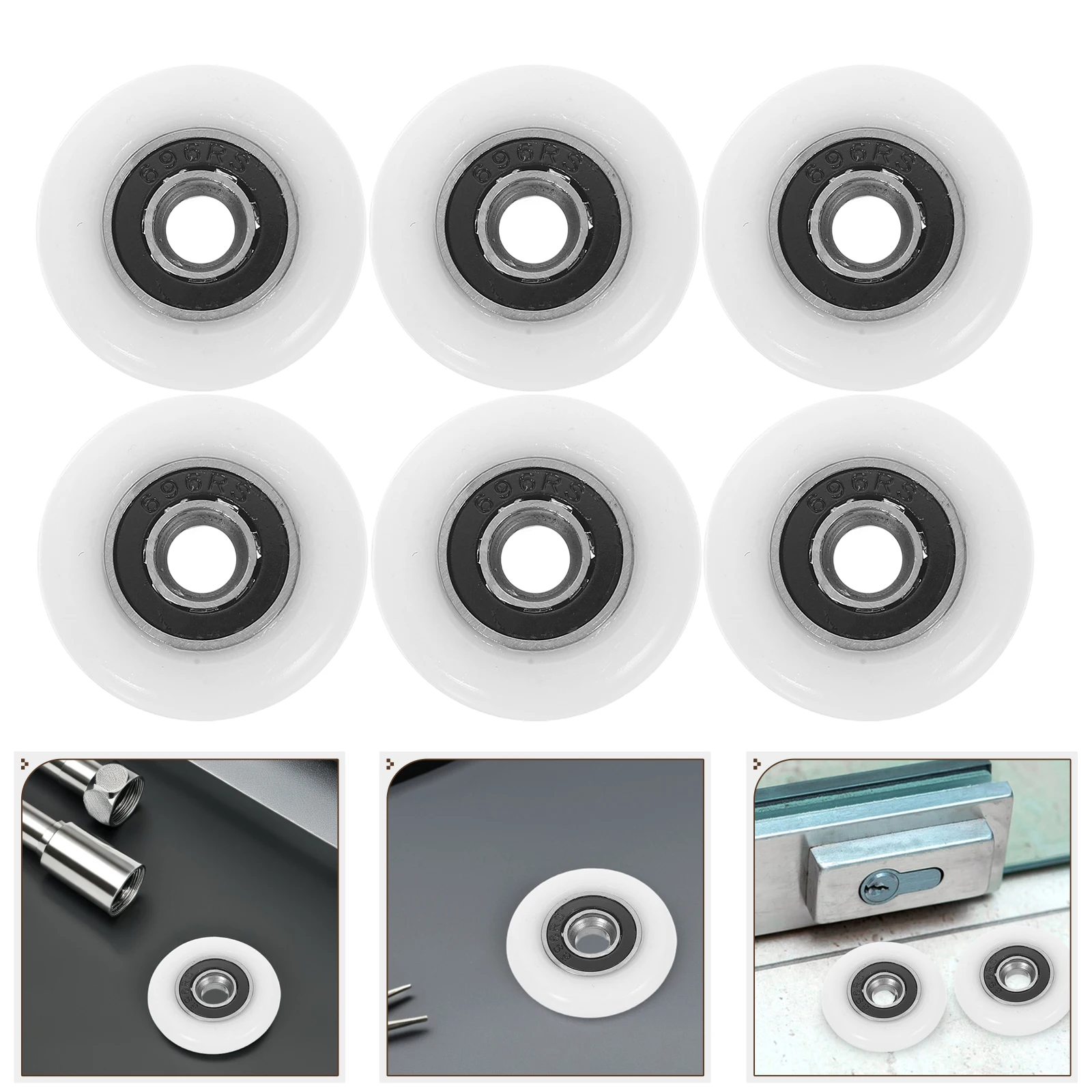 

8Pcs Shower Door Rollers Replacement Moisture Resistant Metal Runners Smooth Slide Quiet Glass Door Wheels for Bathroom Hardware