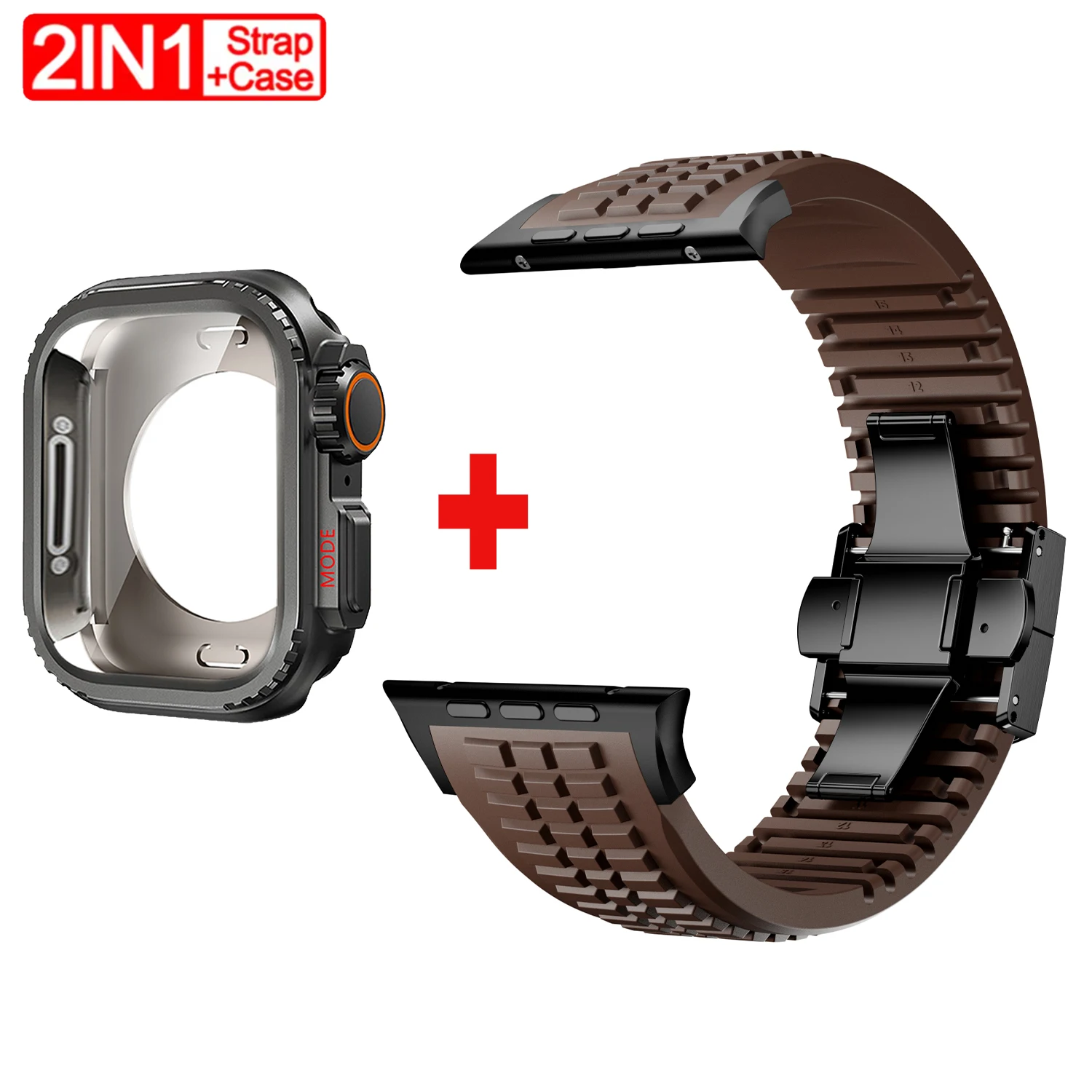 

Metal Case+Silicone Strap for Apple Watch Ultra 3/2 49mm Series 11 10 46mm Hard Protect Cover for Iwatch 9 8 7 6 SE 5 45mm 44mm