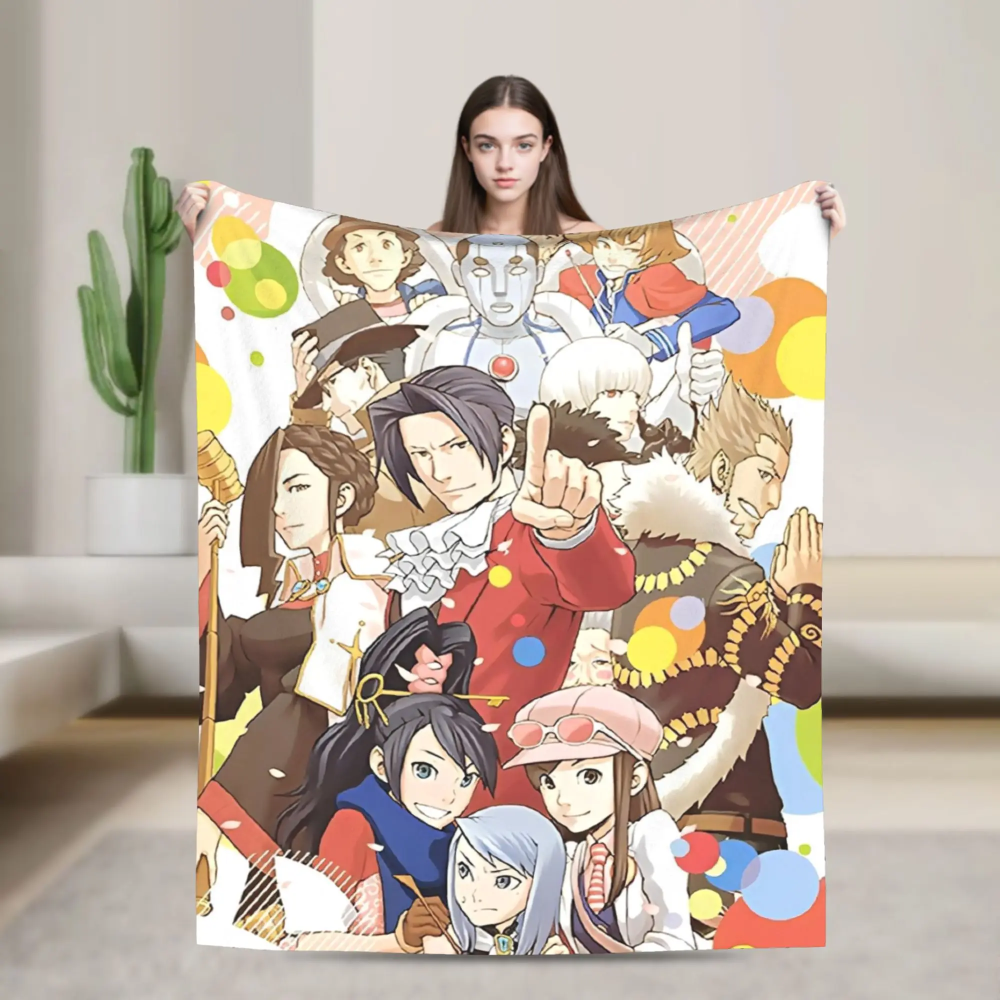 Phoenix Wright Ace Attorney Knitted Blankets Gaming Flannel Throw Blankets  Air Conditioning Personalised Lightweight Bedspread