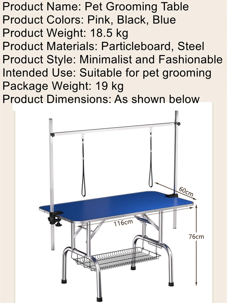 Pet Grooming Table—Foldable for Small and Large Dogs: Bathing, Blow-Drying, and Trimming—Portable Table for Home Use
