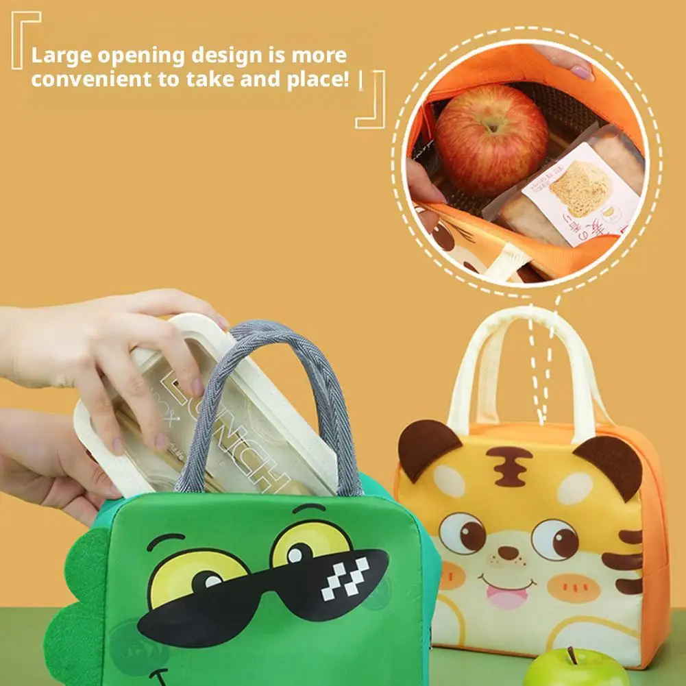Cartoon Children's Lunch Bag Thermal Insulation Aluminum Film High Quality Waterproof Oxford Cloth Portable Lunch Bags Tote New
