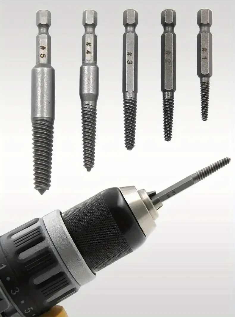 10-teiliges Schraubenausdreher-Set mit gebrochenem Kopf und Sechskantschaft, gebrochener Kopf, Schraubendreher zum Ausziehen von elektrischen Bohrwerkzeugen – Detail 5