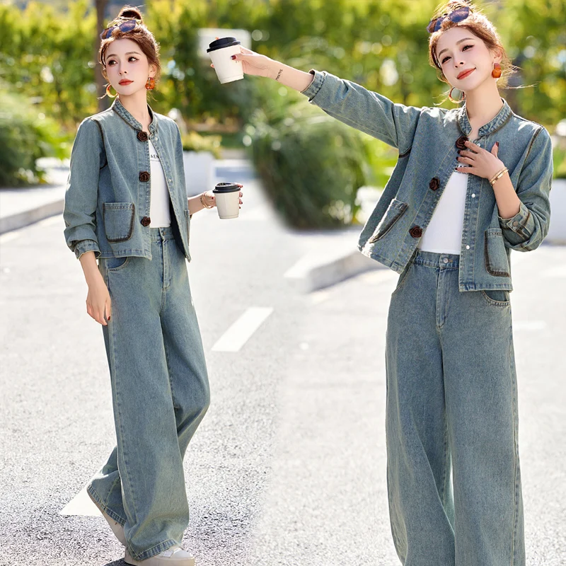 faionable-couleur-blo-denim-ensemble-femmes-decontracte-jambe-large-pantalon-deux-pieces-costume-printemps-automne-nouveau-sle-retro-design-sens