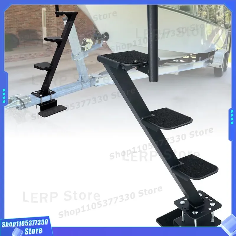 Heavy Duty Marine Trailer Pedals With Handlebars Non Slip Surface For Deep V Trailers Durable Boat Accessories Anti Skid