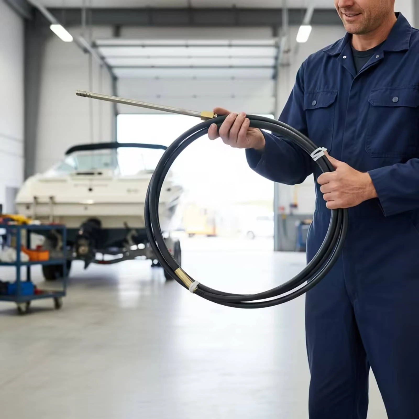 Outboard Steering Cable Mechanical Direction-Control Cable Smooth Operation Easy Installation for Boat Owners