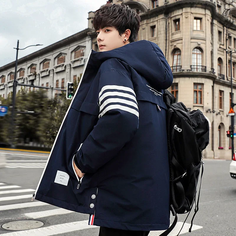 Herren-Daunenjacke, Winter, verdickte weiße Entendaunenjacke, stilvolle lässige Oberbekleidung, trendige, brandneue, heiße Verkauf der Saison, modisch