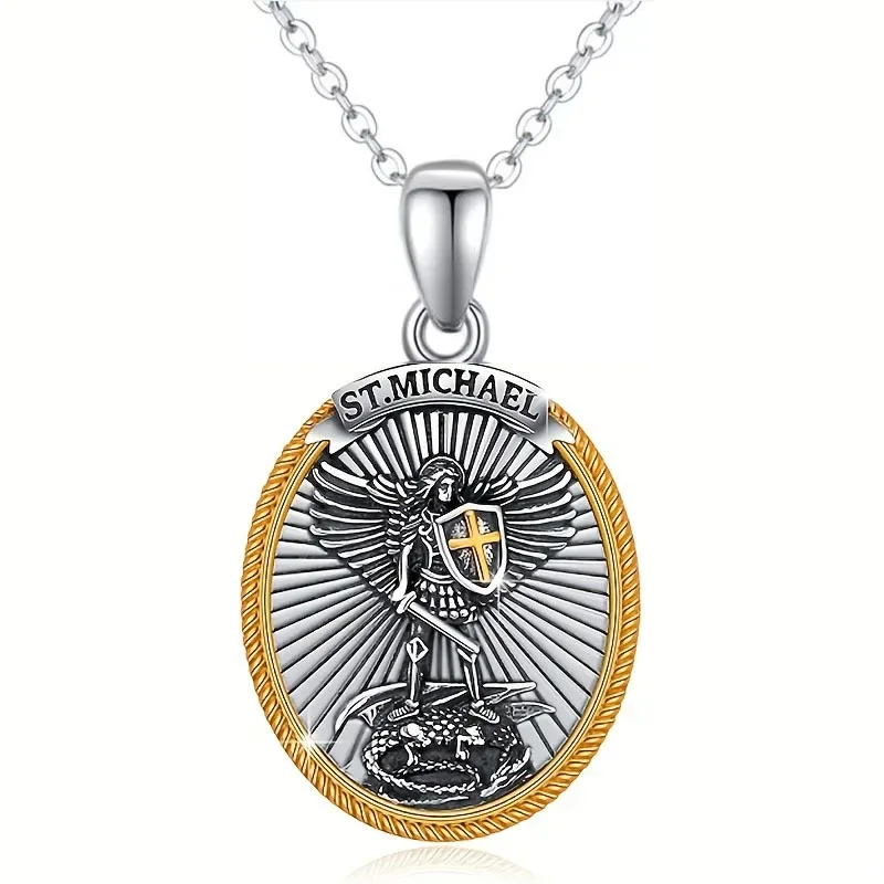 Catholic Patron Saint Pendants Holy Angel The Archangel Pendant Necklace For Men Women Blessing Religious Accessory