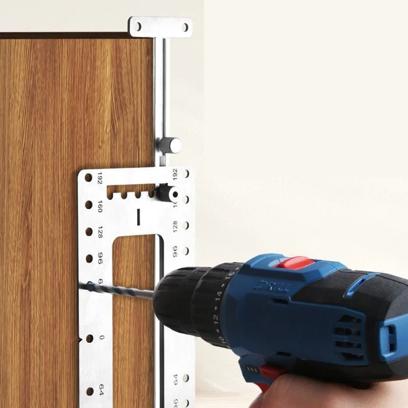 1Set Door Knob Pull Handle Hole Locator Stainless Steel Shelf Pin Jig Boring Hole Drill Guide Installation Jig Woodworking Part