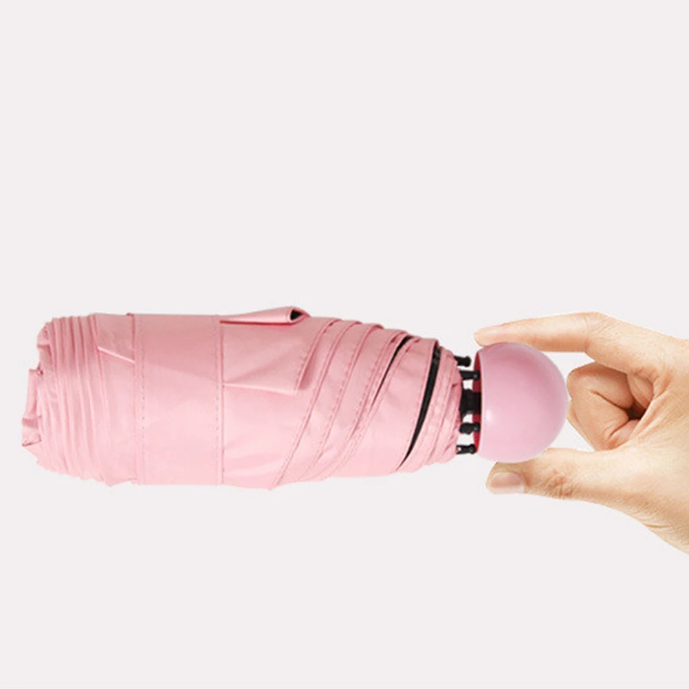 

Portable Mini Parasol Umbrella Capsule Case Foldable Lightweight Travel Pocket Size Shade Sun Protection Anti UV 210T Cloth