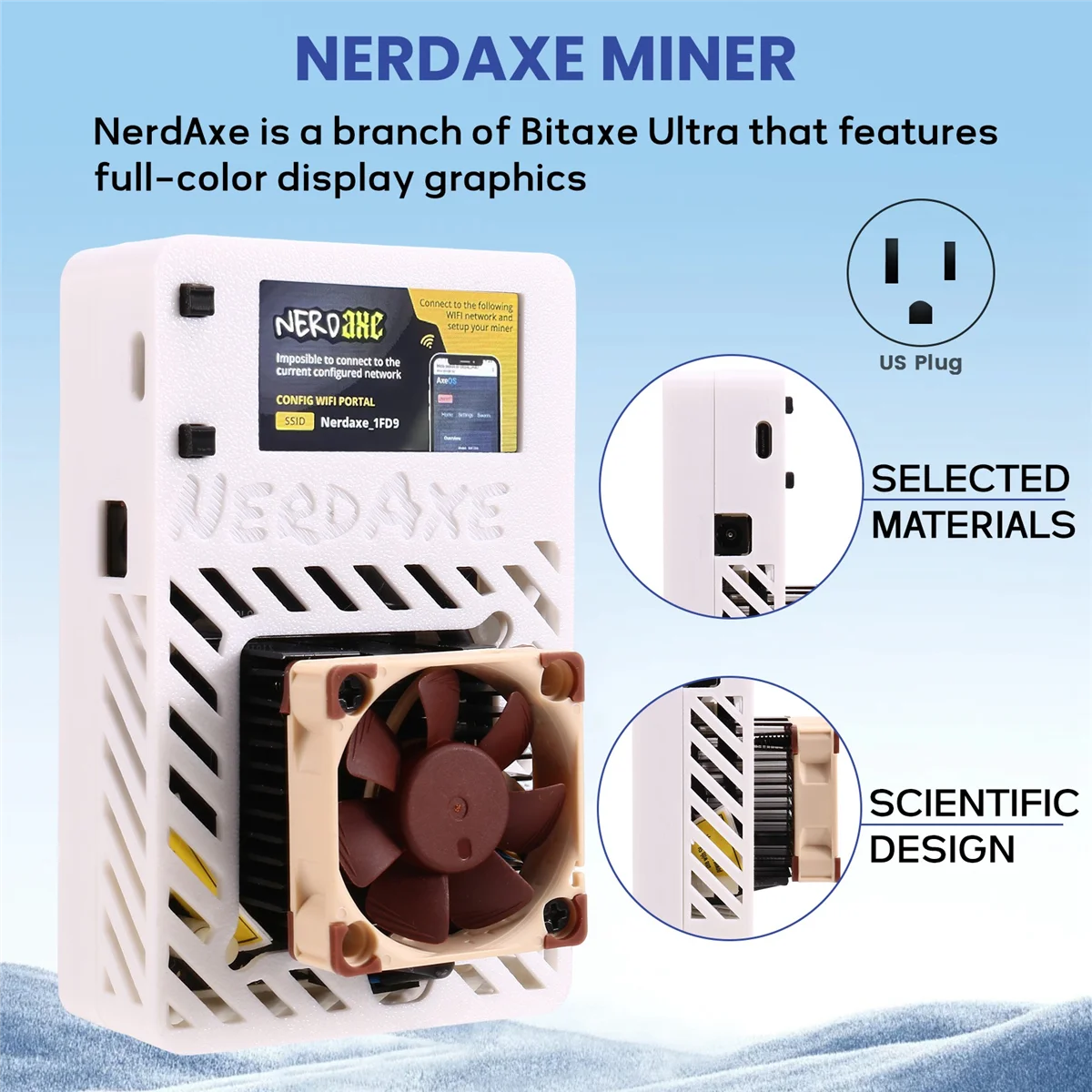 Hot Koop NerdAxe Mijnwerker Bitaxe 500Gh/S BM1366 ASIC Nerdminer BTC Mijnwerker Super Stille Fan Open Source loterij Mijnwerker US PLUG