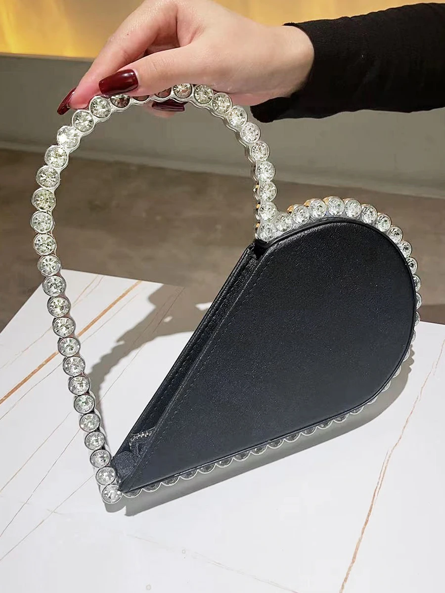 Mini Heart Shape Evening Bag Trendy Wedding Clutch Purse Women\'s Elegant Handbags For Party Prom