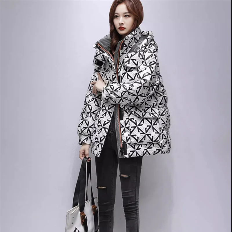 2024 Mid Length Version Cotton Padded Female Parkas Winter Clothes Cotton Padded Women Jacket Hooded Down Cotton Ladies Parkas