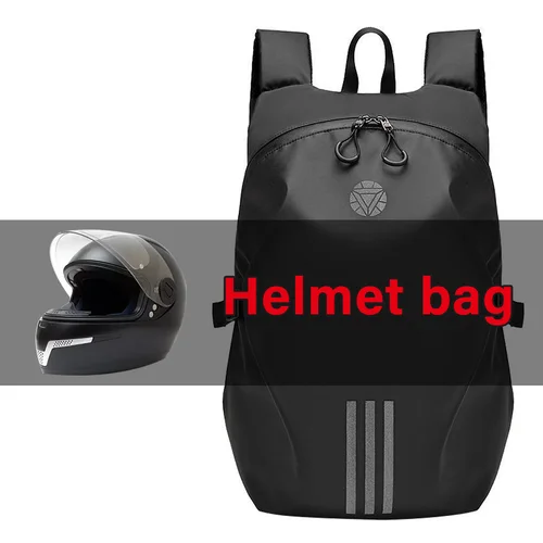 Imagen 2 del producto Bolsa para casco, mochila impermeable, bolsa para motocicleta, bolsa de viaje al aire libre, bolsa para ordenador portátil, mochila reflectante nocturna, bolsa para cintura y pierna
