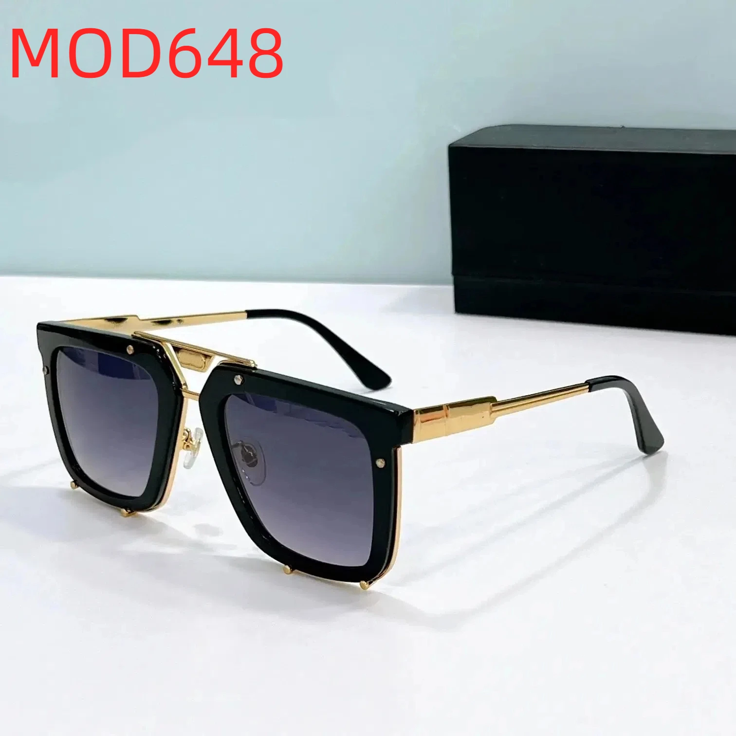 

Original MOD648 Gradient Purple Lenses Driving Anti-Glare Men Sunglasses Fashion Alloy+Acetate Frame Luxury Women Couple Eyewear