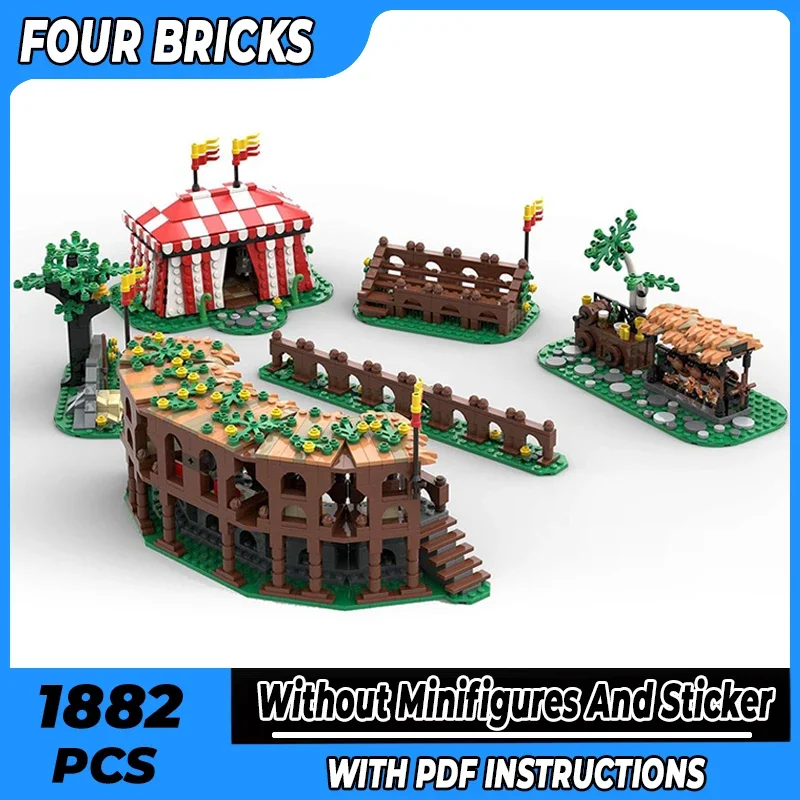 

Medieval Castle Model Moc Building Bricks Lion Knights' Tournament Technology Modular Blocks Gift Christmas Toy DIY Set Assembly