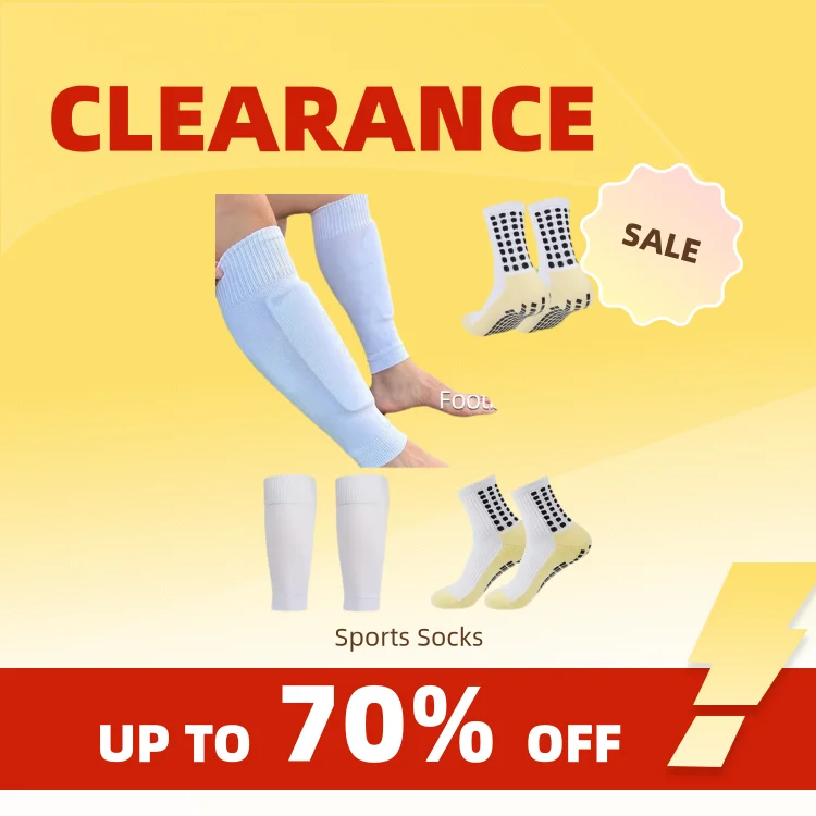 Clearance_2 Pairs Anti-Slip Breathable Fitness Football Socks and Sports Leg Sleeves Set Men Women Soccer Tennis Basketball Spor