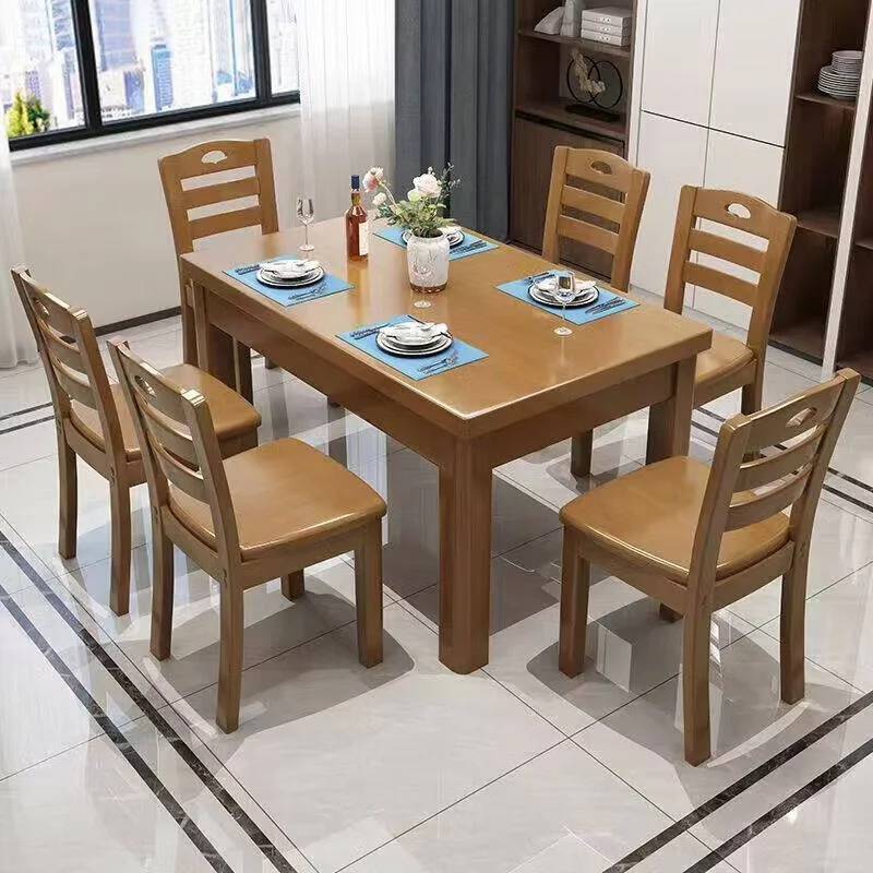 Modern Brown Dining Table Small Space Nordic Wood Luxury Dining Table Living Room Kitchen Mesa Para Comedor Furniture Home
